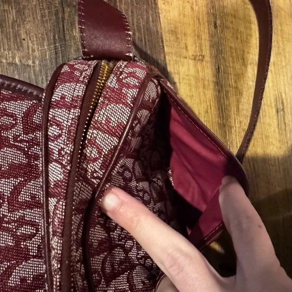 Dior Burgundy Monogram Crossbody Satchel Messenger Bag - Picture 11 of 16